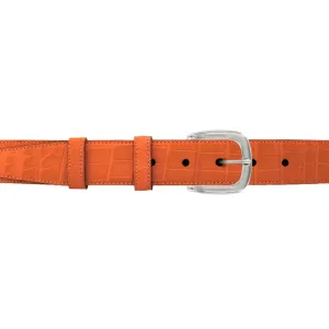 1 1/4" Orange Seasonal Belt with Oxford Cocktail Buckle in Polished Nickel