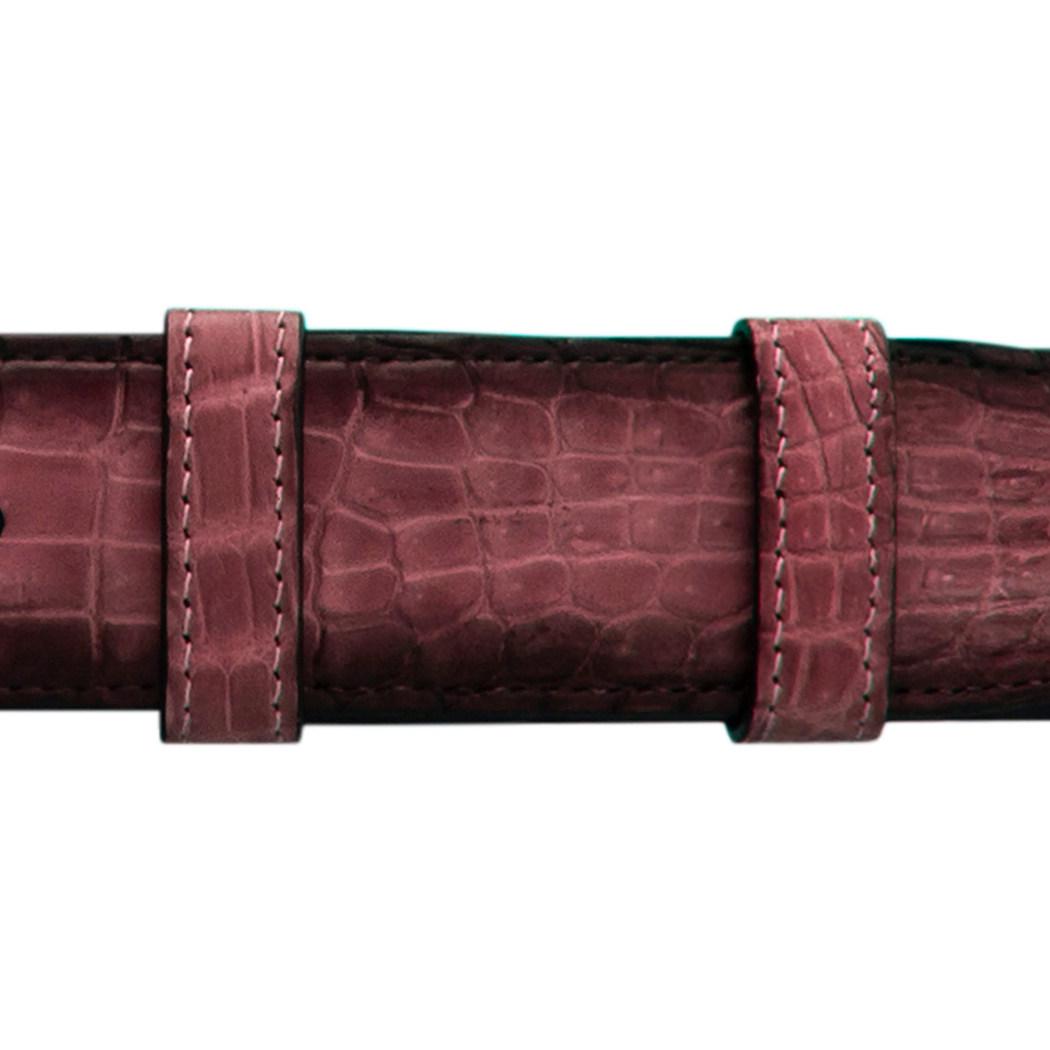 1 1/4" Rosewood Patina Belt with Oxford Cocktail Buckle in Polished Nickel