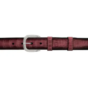 1 1/4" Rosewood Patina Belt with Oxford Cocktail Buckle in Polished Nickel