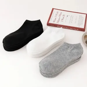 12 Pairs Men's Low-Cut Breathable Boat Socks
