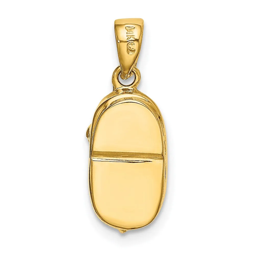 14k 3-D July/Synthetic Stone Engraveable Baby Shoe Charm