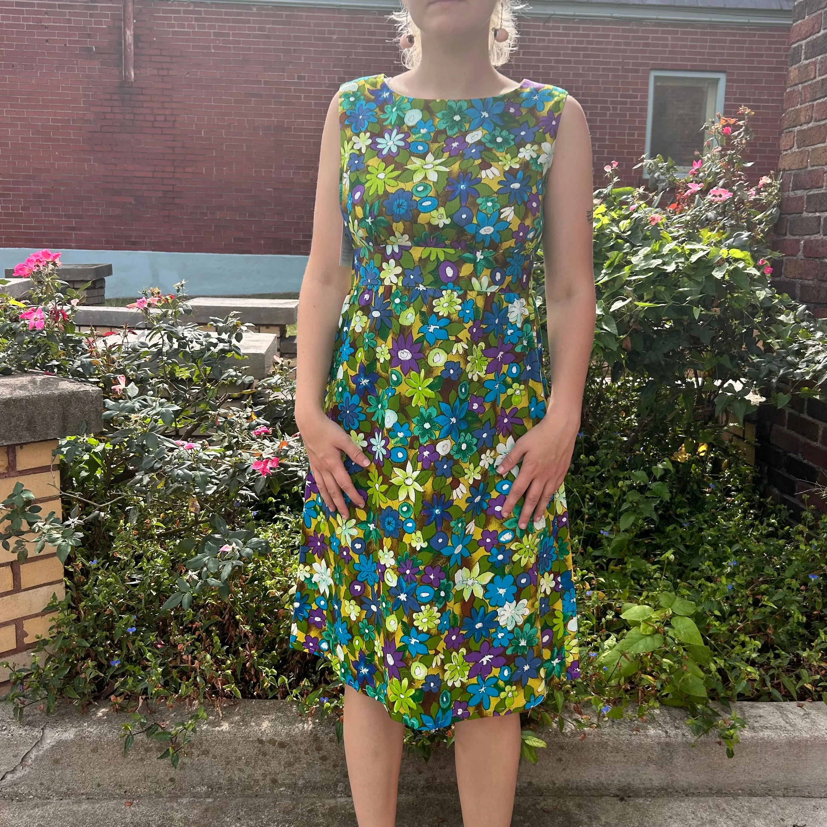1960s Handmade Hawaiian textiles floral dress