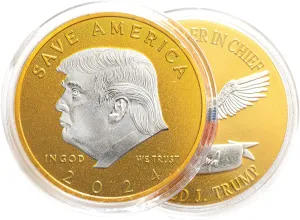 2 Tone Trump Coins 2024 w Coin Case