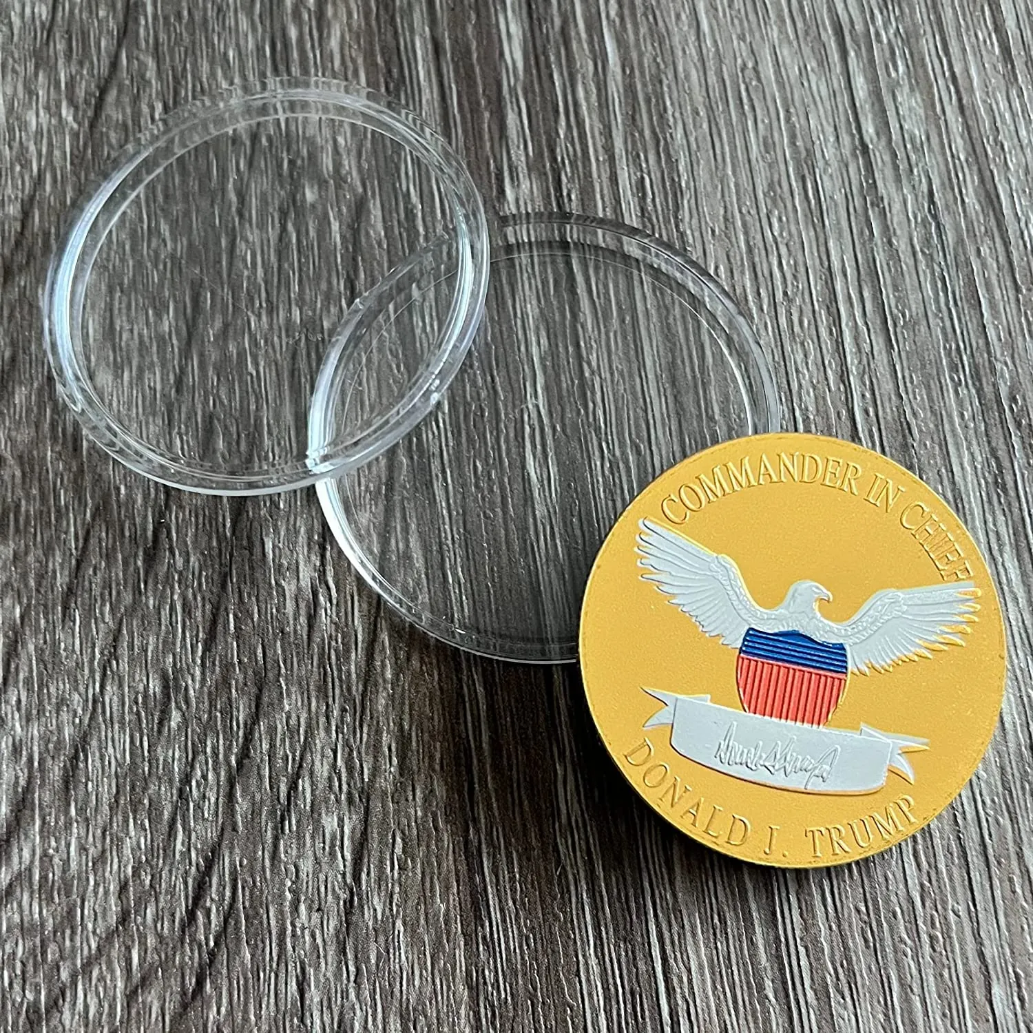 2 Tone Trump Coins 2024 w Coin Case