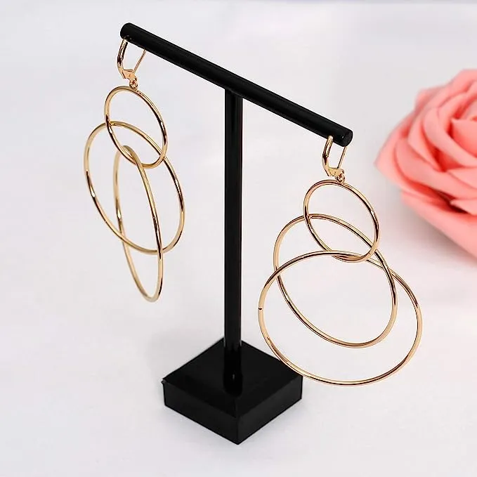 3 Serial Circle Dangle Earrings