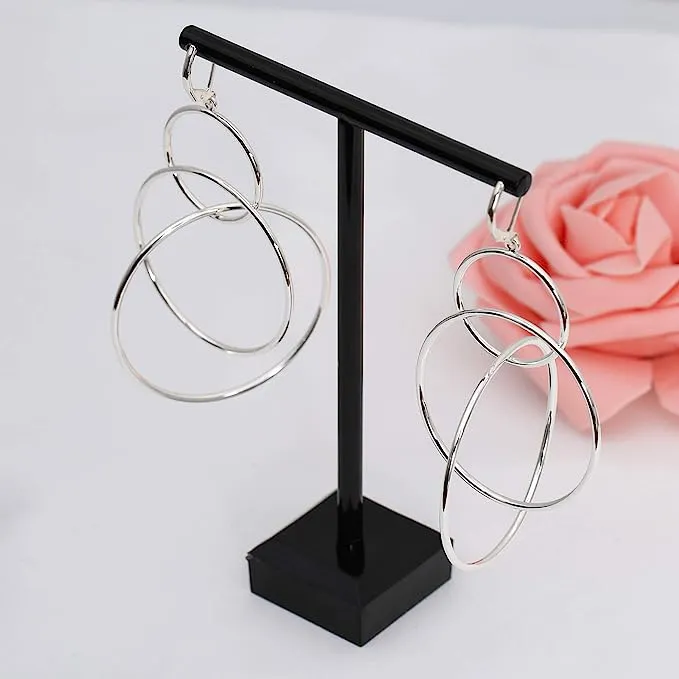 3 Serial Circle Dangle Earrings
