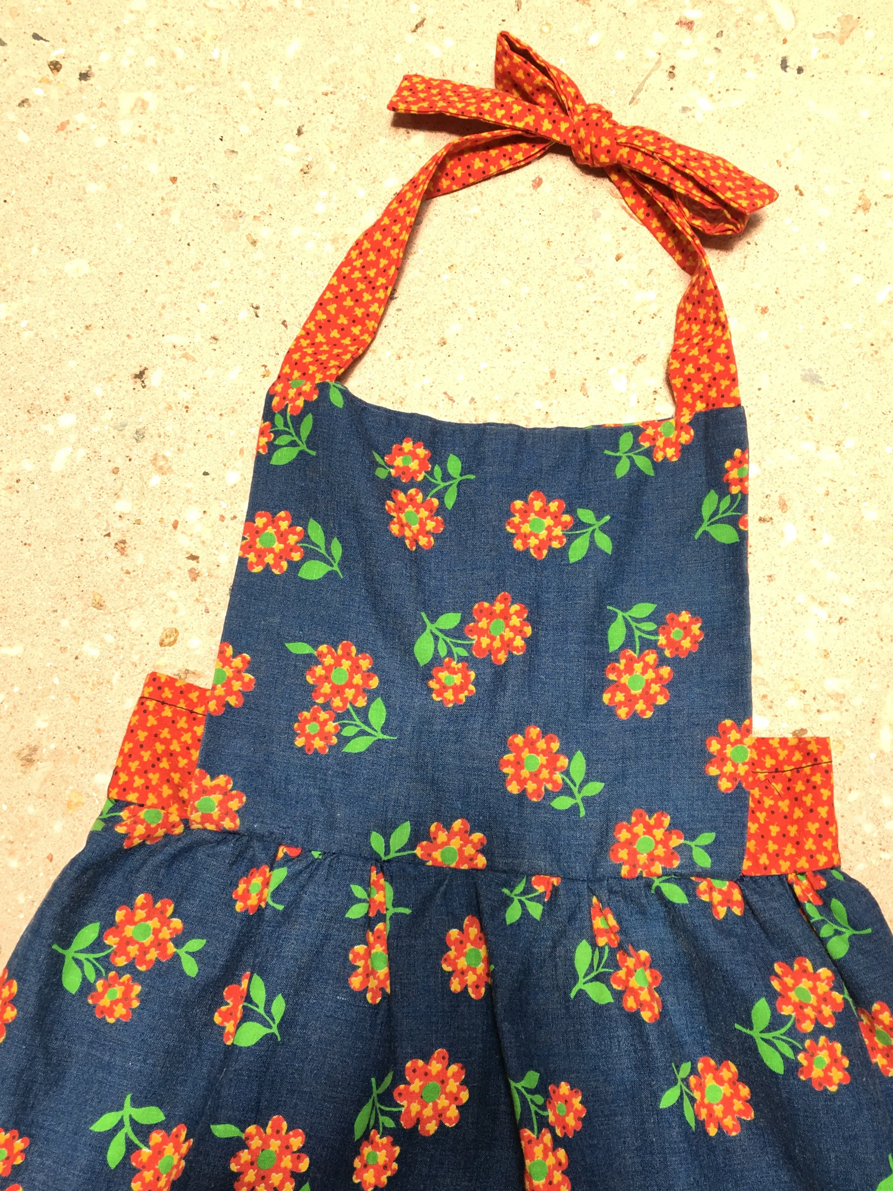 70’s HANDMADE FLORAL JUMPER / SMALL