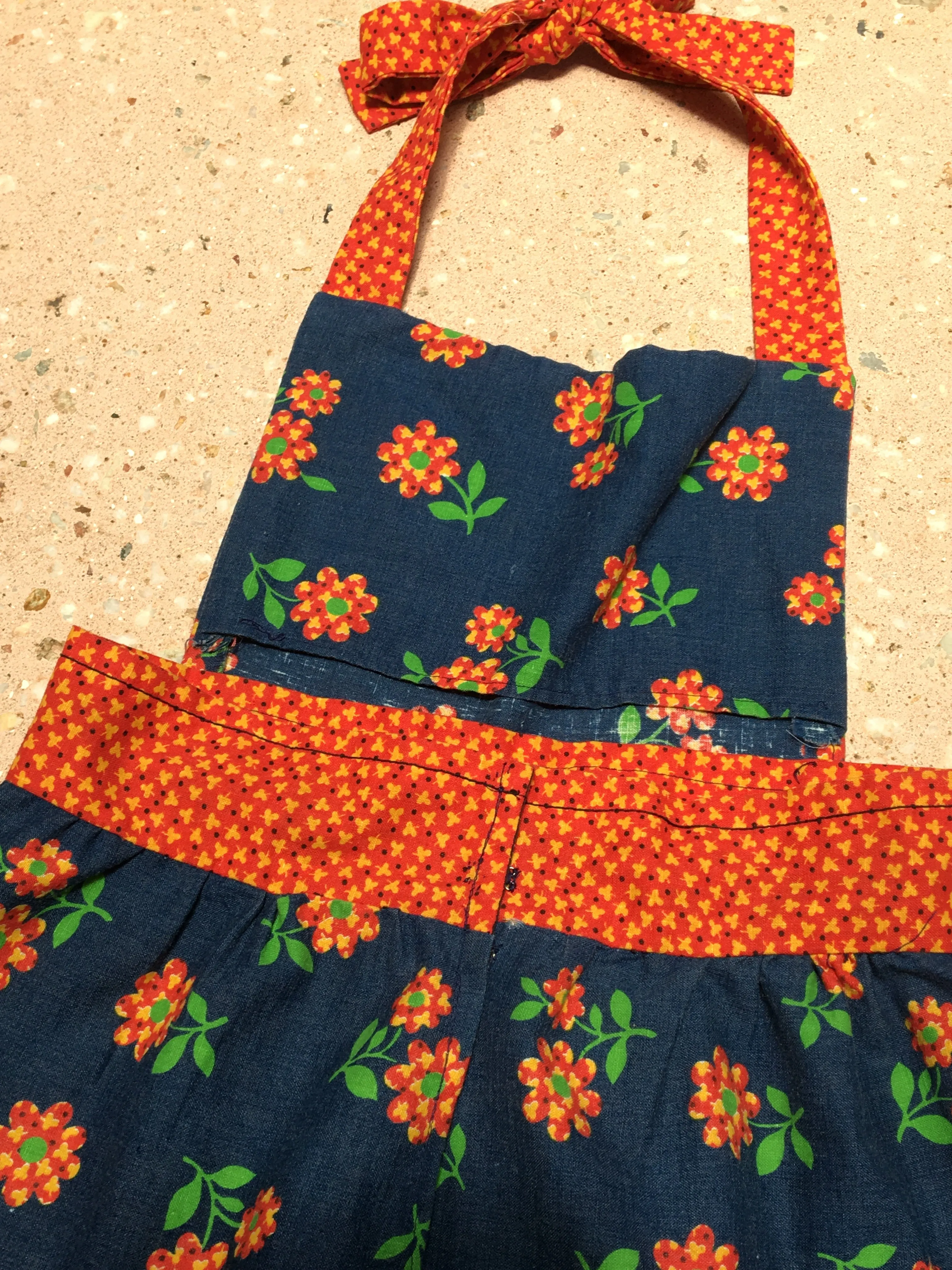 70’s HANDMADE FLORAL JUMPER / SMALL