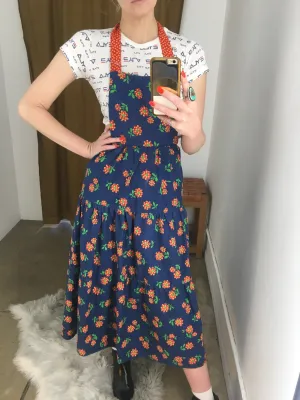 70’s HANDMADE FLORAL JUMPER / SMALL