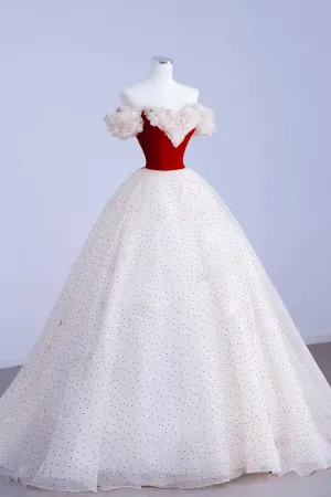 A Line Off Shoulder Tulle Light Champagne Long Prom Dress, Light Champagne Evening Dress APP1053