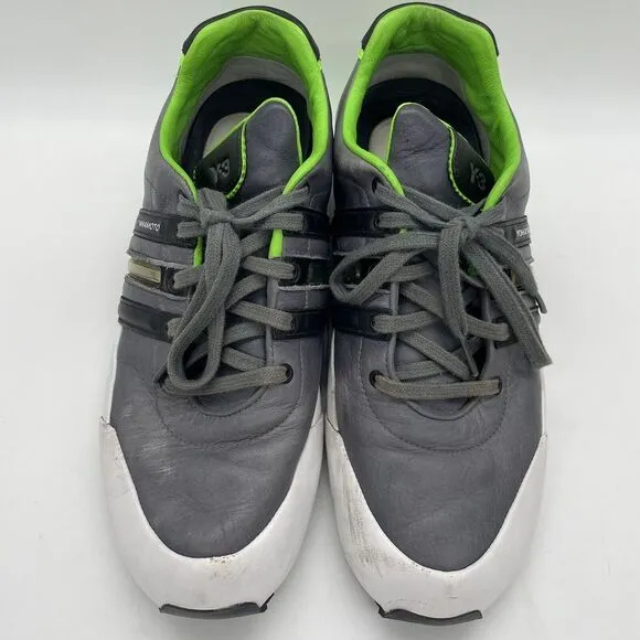 Adidas Mens‎ Size 9.5 Shoes Y-3 Yohji Yamamoto Gray White Green Sneaker Athletic
