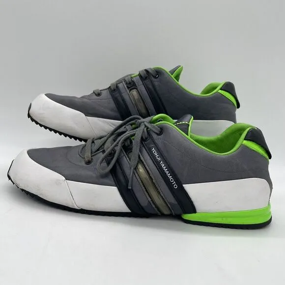Adidas Mens‎ Size 9.5 Shoes Y-3 Yohji Yamamoto Gray White Green Sneaker Athletic