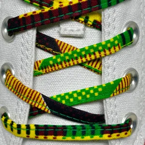 Amahle Wax Print Laces - Yellow/Green Kenté
