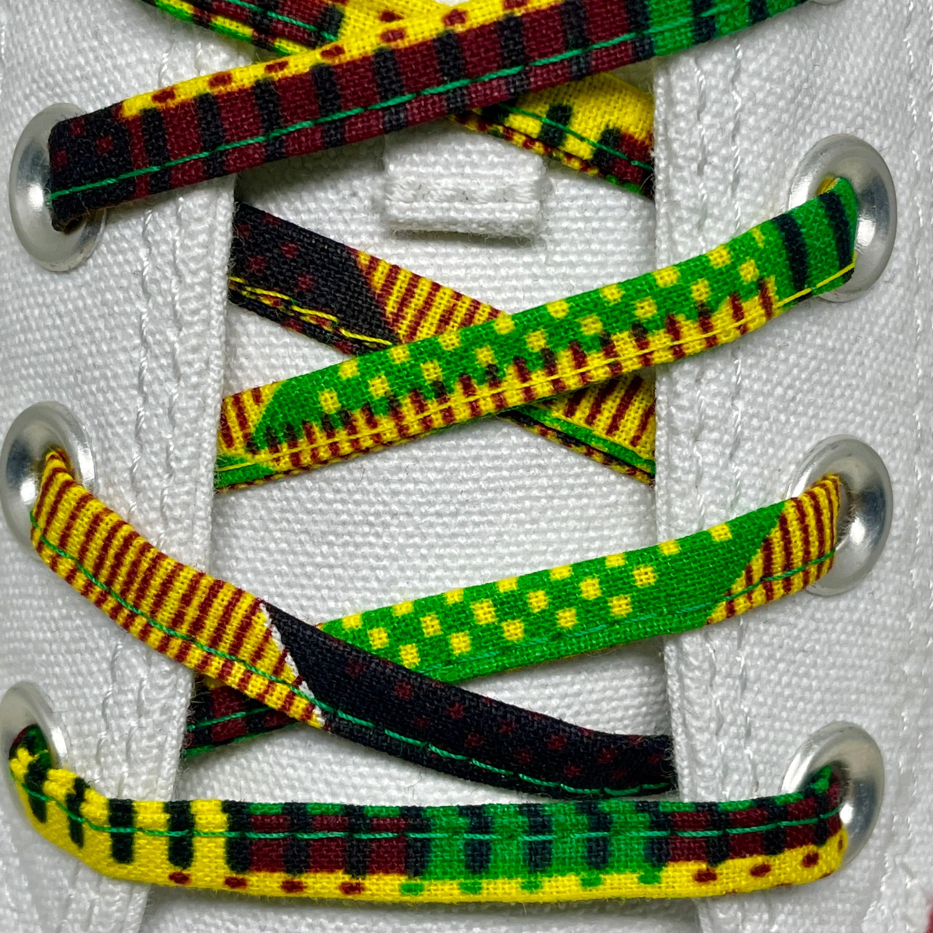 Amahle Wax Print Laces - Yellow/Green Kenté