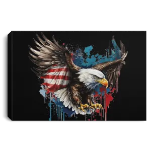 American Eagle Flag Canvas .75in Frame
