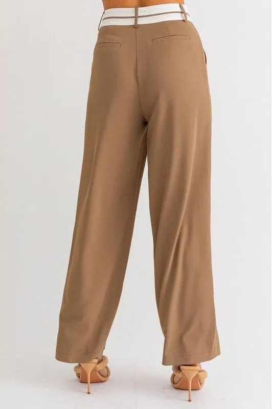 Andi Detail Pleated Wide Leg Pant