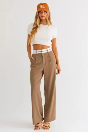 Andi Detail Pleated Wide Leg Pant