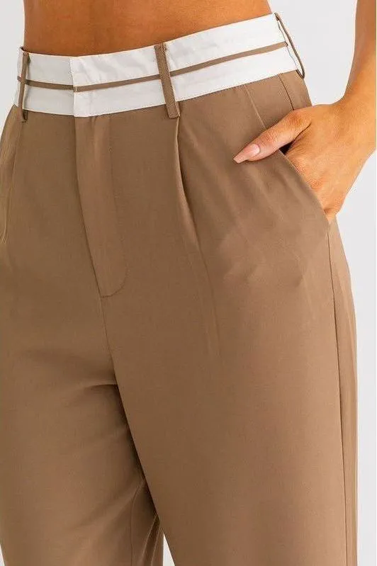 Andi Detail Pleated Wide Leg Pant