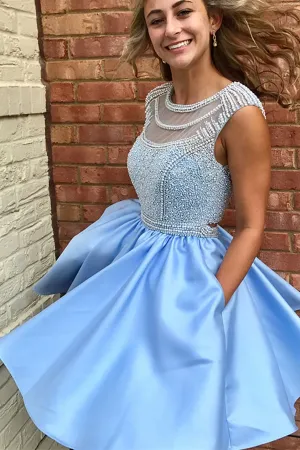 Anneprom Charming Sleeveless Beadings Short Party Dress Homecoming Dress APH0015