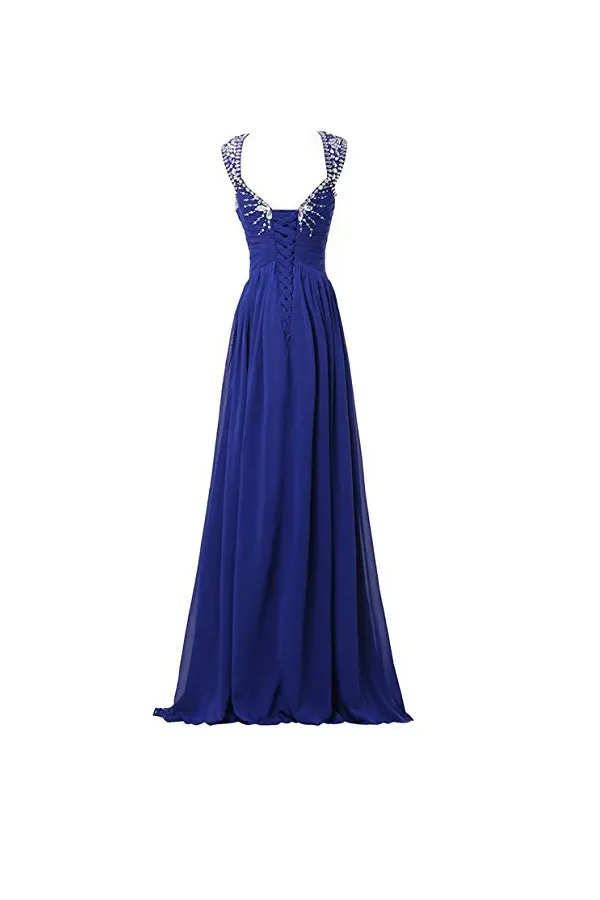 Anneprom Chiffon V-Neck Long Prom Gowns Party Dresses Bridesmaid Dresses APB0028