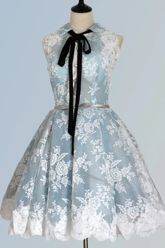 Anneprom Cute A Line Lace Short Homecoming Dresses,Graduation Party Dress APH0058