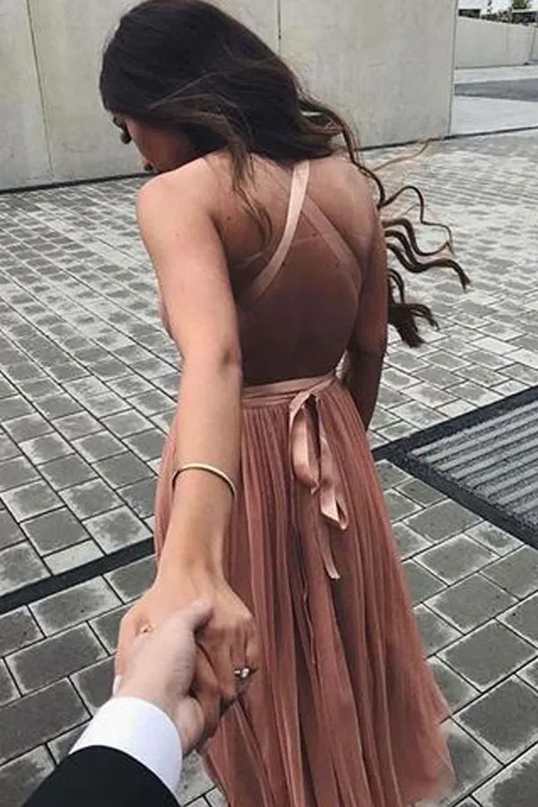Anneprom Cute V Neck Tulle Short Prom Dress Homecoming Dresses APP0174