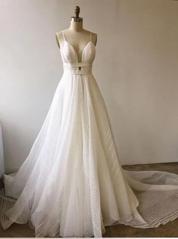 Anneprom Deep V-Neck Court Train Backless Lace Prom Dress With Sash APP0213