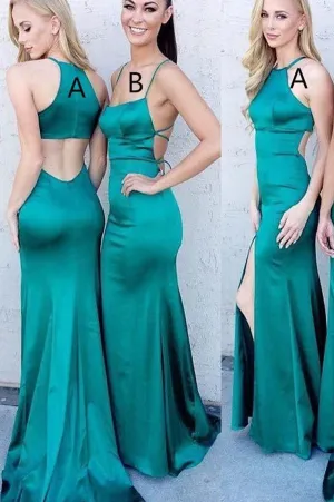 Anneprom Mermaid Floor Length Elastic Woven Satin Prom Drsess/Evening Dress APB0112