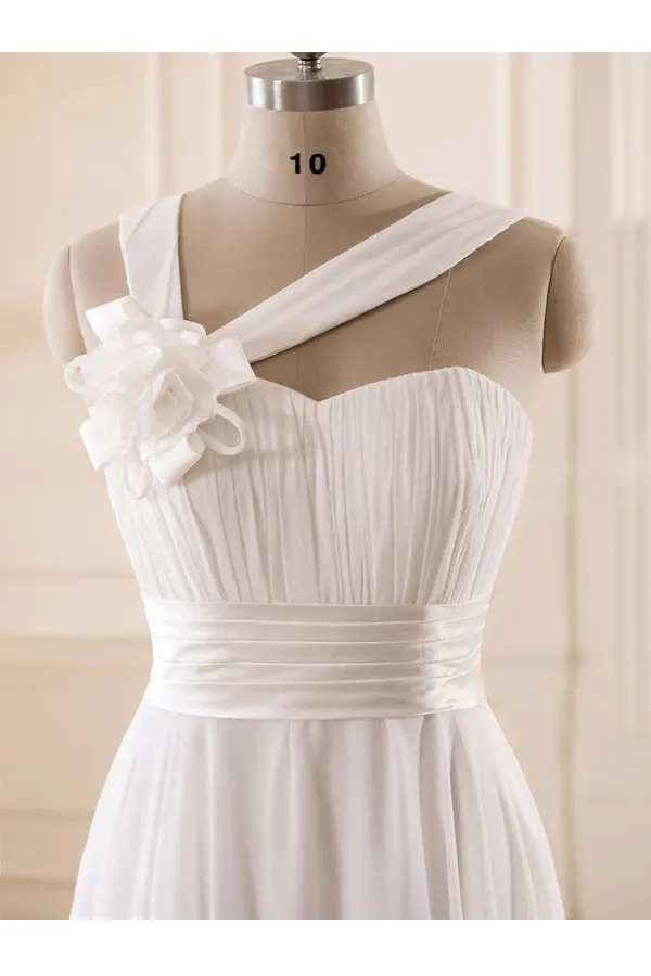 Anneprom Sweetheart Chiffon Wedding Dress With Handmade Flower APW0008