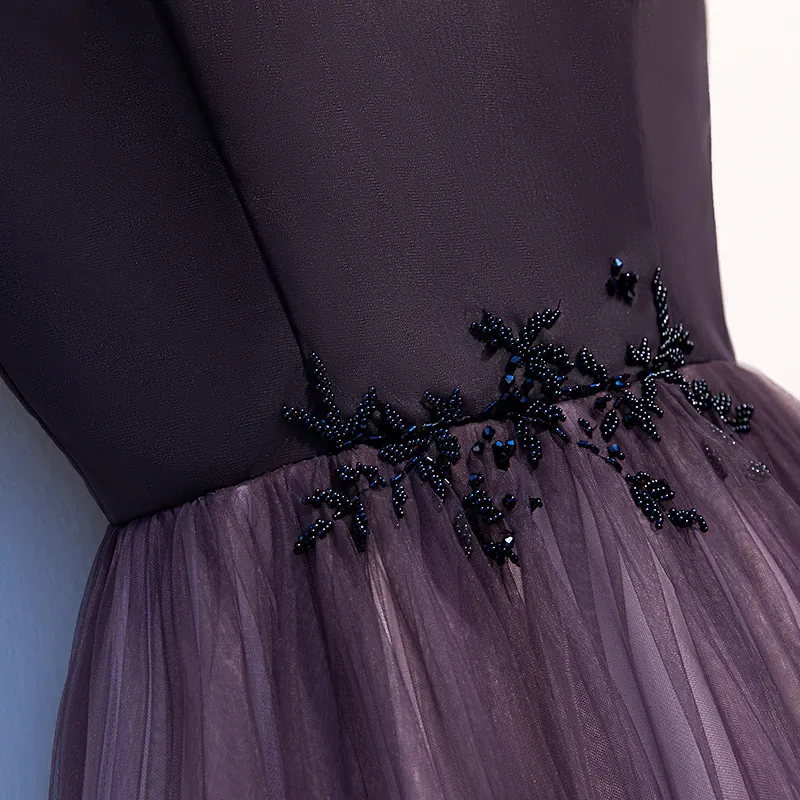 Anneprom Unique A Line Ombre Purple Beading Prom Dresses with Lace up, Long Dance Dresses APP0562