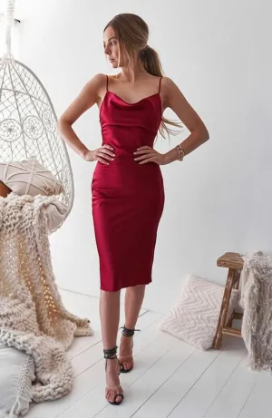 Aspen Satin Midi Dress