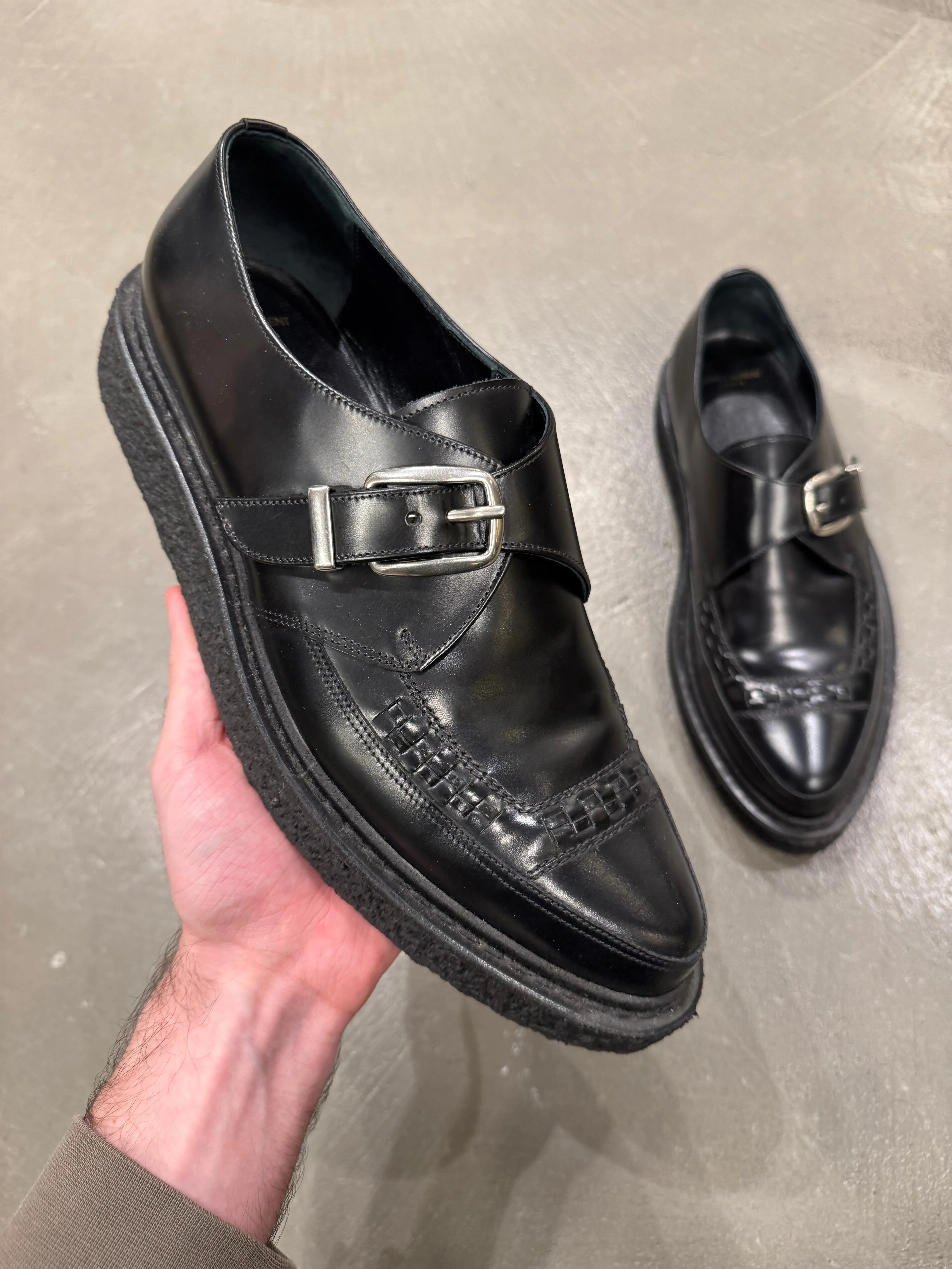 A/W2014 Saint Laurent by Hedi Slimane runway leather creepers derby shoes