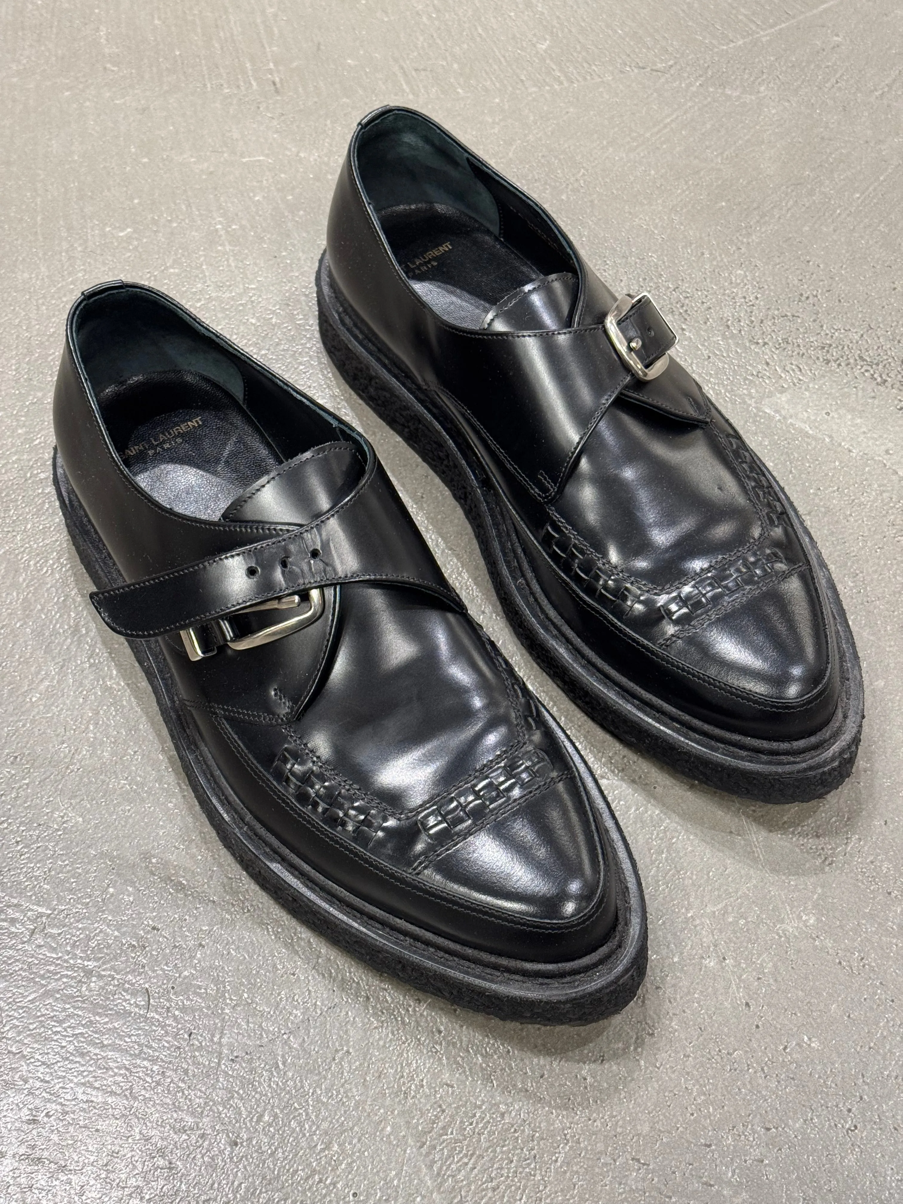 A/W2014 Saint Laurent by Hedi Slimane runway leather creepers derby shoes