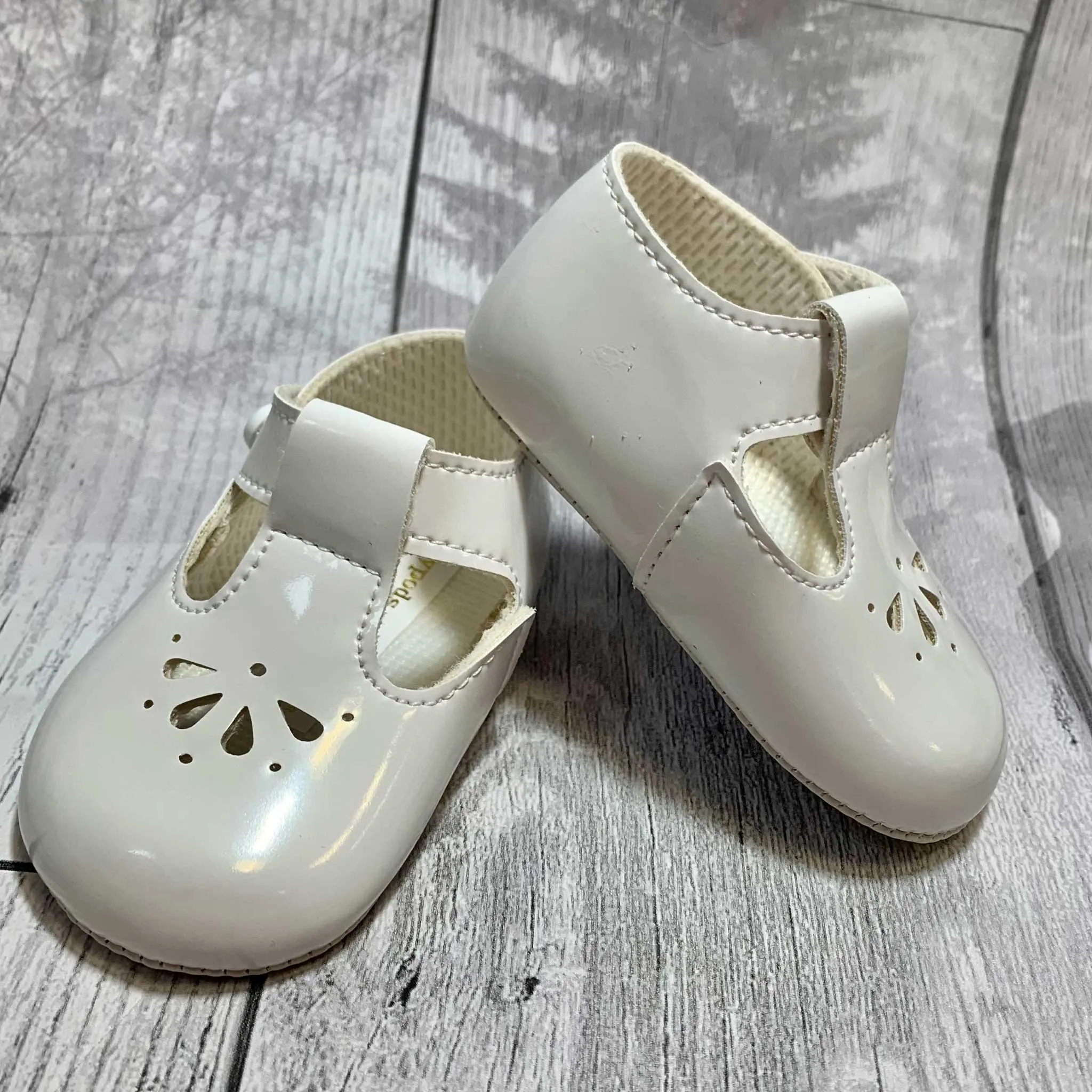 Baby Unisex Shoes - White with T Bar