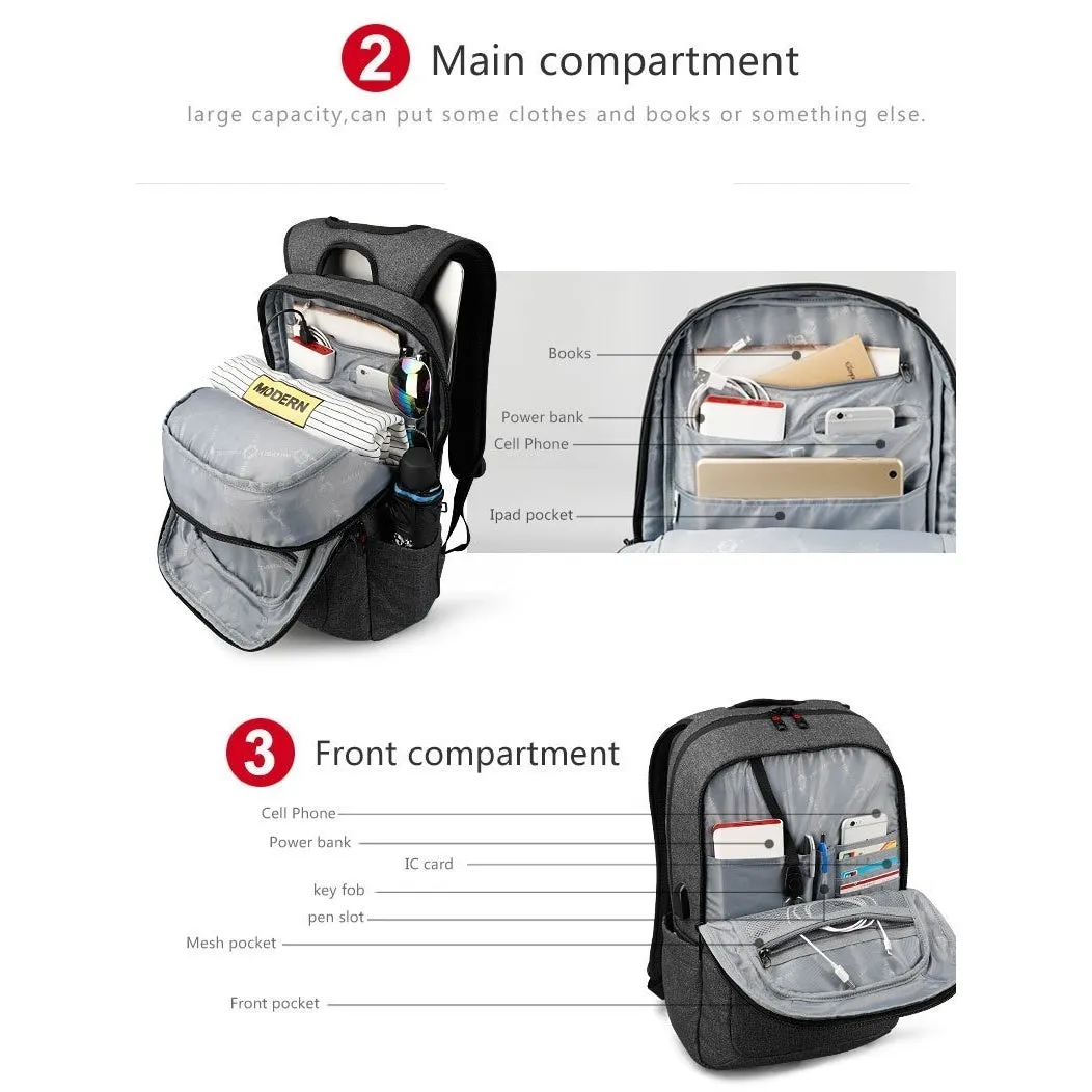 Backpack USB Charging & Anti-Theft <br> Oxford
