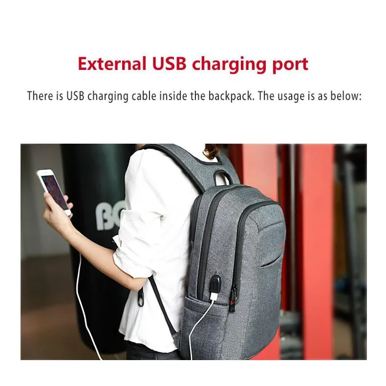 Backpack USB Charging & Anti-Theft <br> Oxford