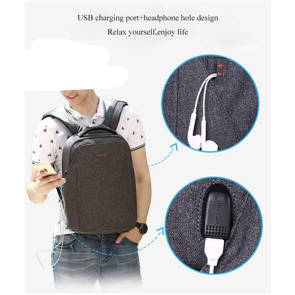 Backpack USB Charging & Anti-Theft <br> Oxford
