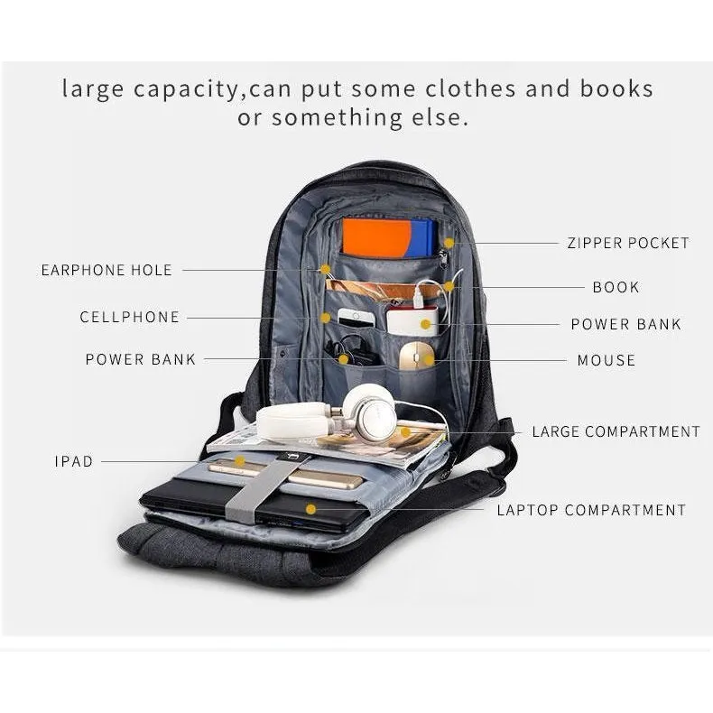 Backpack USB Charging & Anti-Theft <br> Oxford
