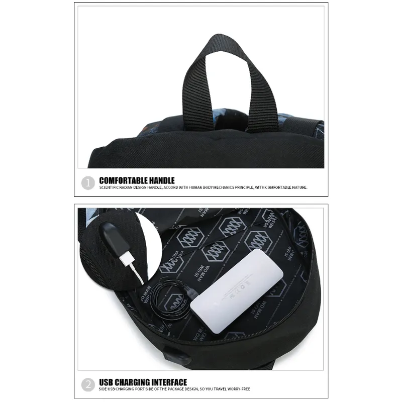 Backpack USB Charging & Water Resistant <br> Oxford