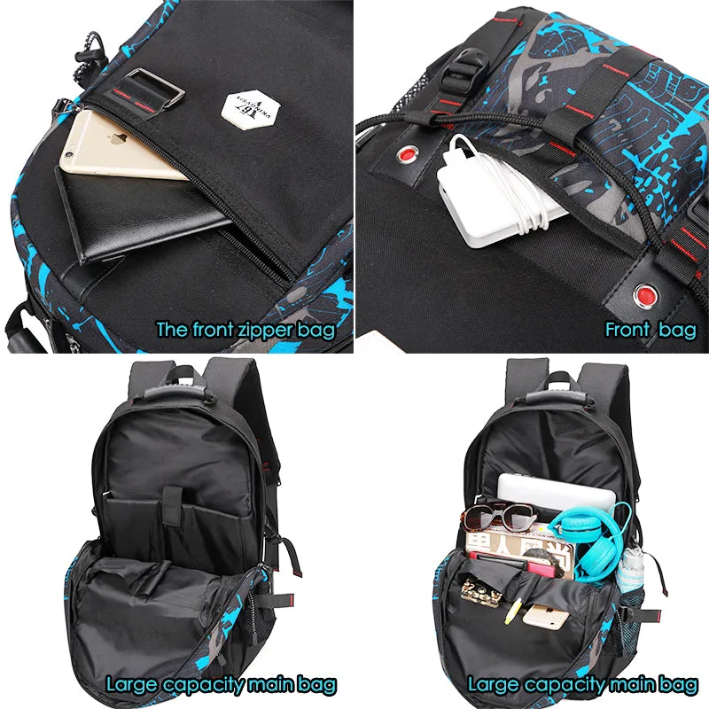 Backpack USB Charging & Water Resistant <br> Oxford