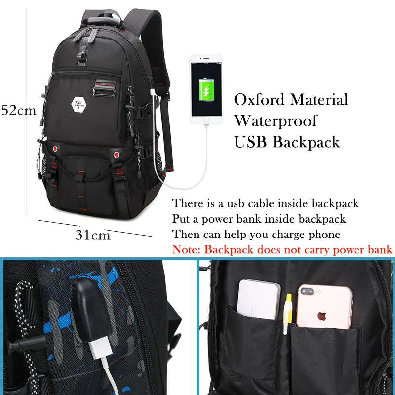 Backpack USB Charging & Water Resistant <br> Oxford
