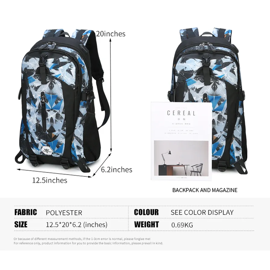 Backpack USB Charging & Water Resistant <br> Oxford