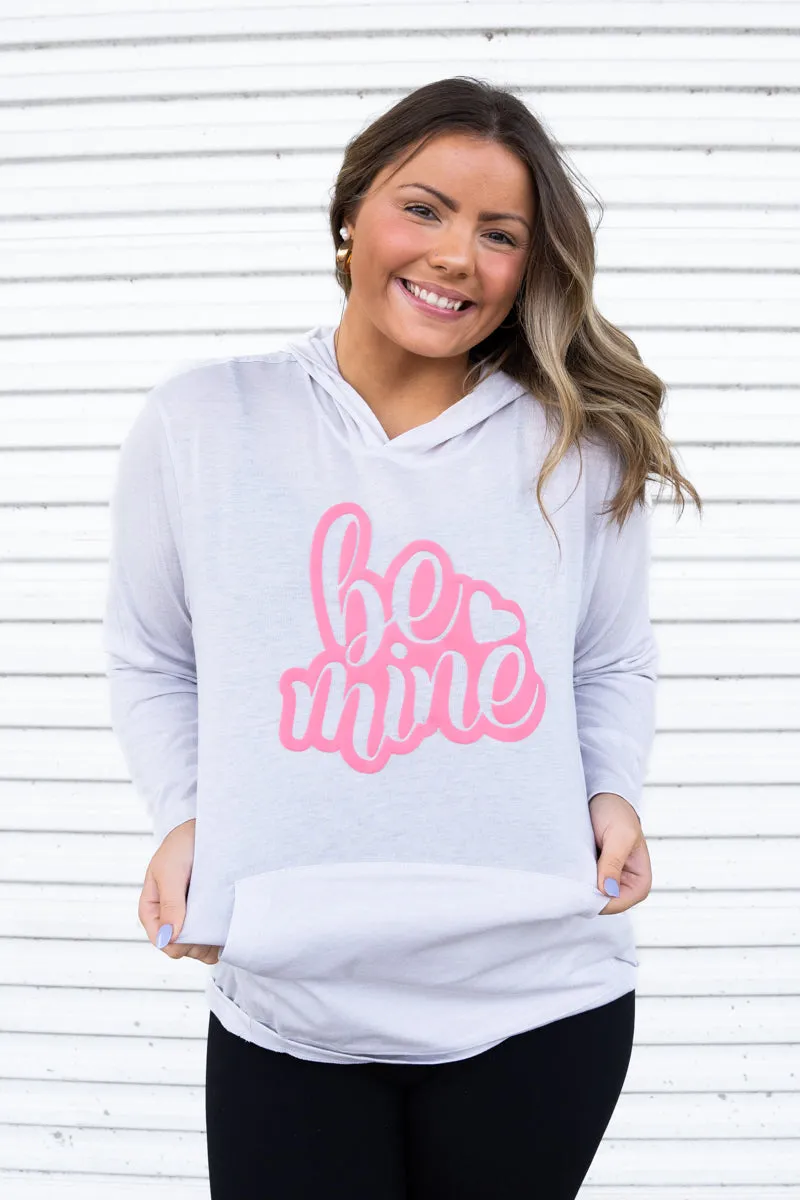Be Mine Puff Vinyl Adult Soft-Tek Blend Long Sleeve Hoodie