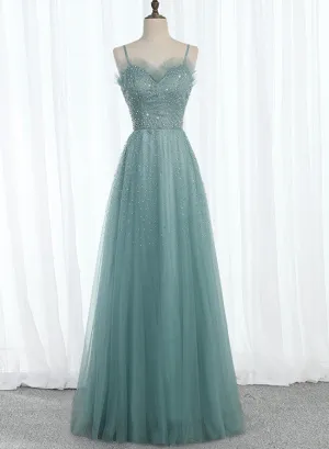 Beautiful Blue Sweetheart Long Party Dress, A-line Long Formal Dress