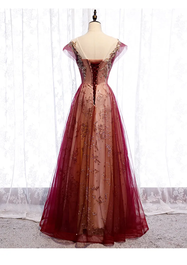 Beautiful Gradient Tulle Sweetheart A-line Prom Dress, Charming Formal Gown