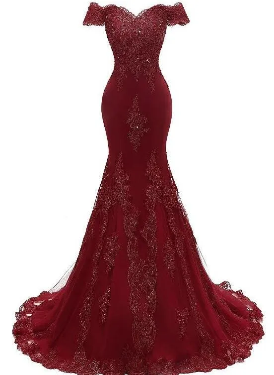 Beautiful Tulle with Lace Applique Elegant Formal Gown , Mermaid Party Gown