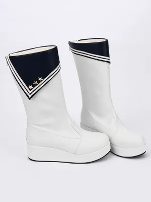 Black Lolita Shoes Round Toe Bow Lolita Rain Boots For Women