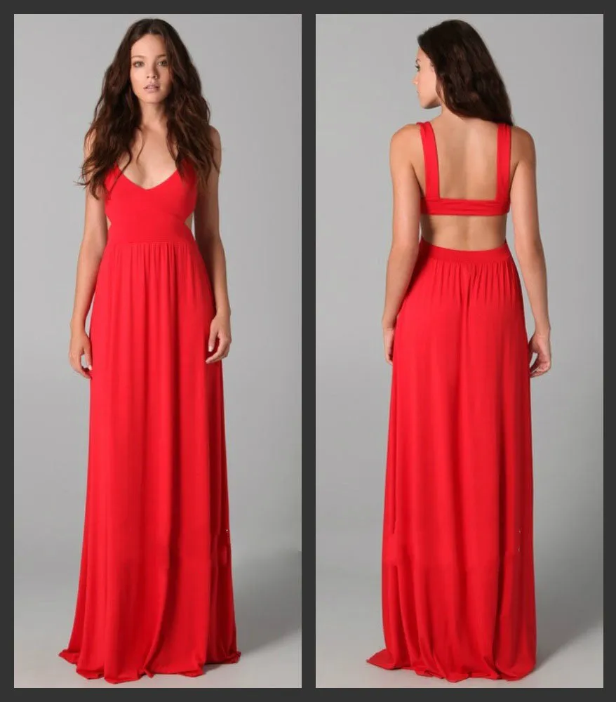 Black Red White Khloe Kardashian Chiffon Cut Out Dress V Neck Prom Celebrity Formal Dress 13th Annual Super Saturday Event