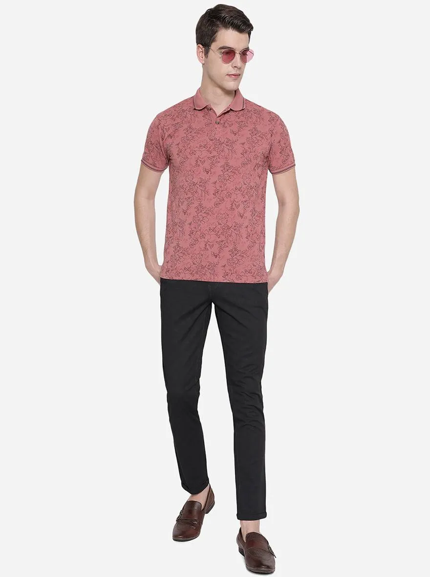 Black Solid Neo Fit Casual Trouser | Greenfibre