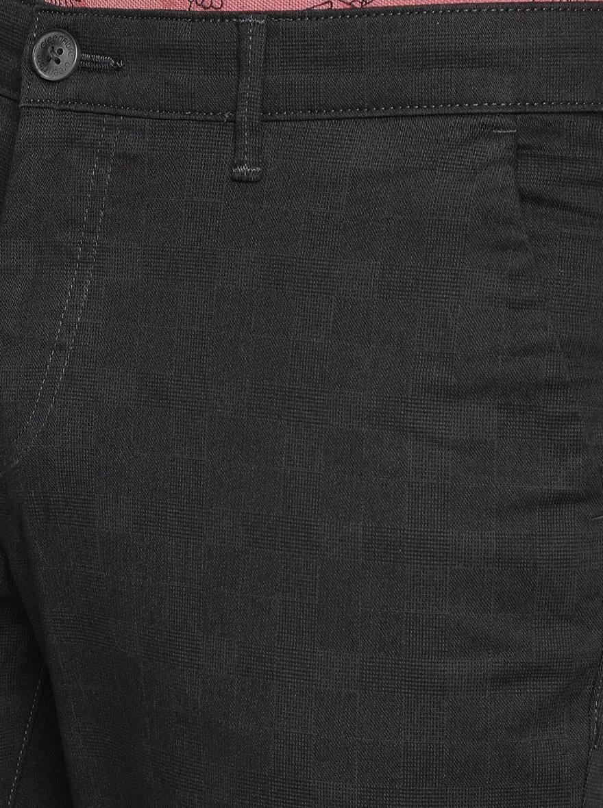 Black Solid Neo Fit Casual Trouser | Greenfibre